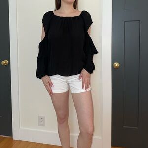 Kobi Halperin Black Blouse with Open Shoulders